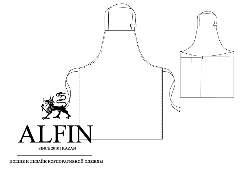 Фартук с грудкой с запахом